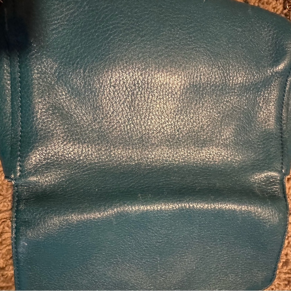 Coach Madison Teal Leather Crossbody or Shoulder Bag with Chain Strap | GUC - Picture 9 of 15